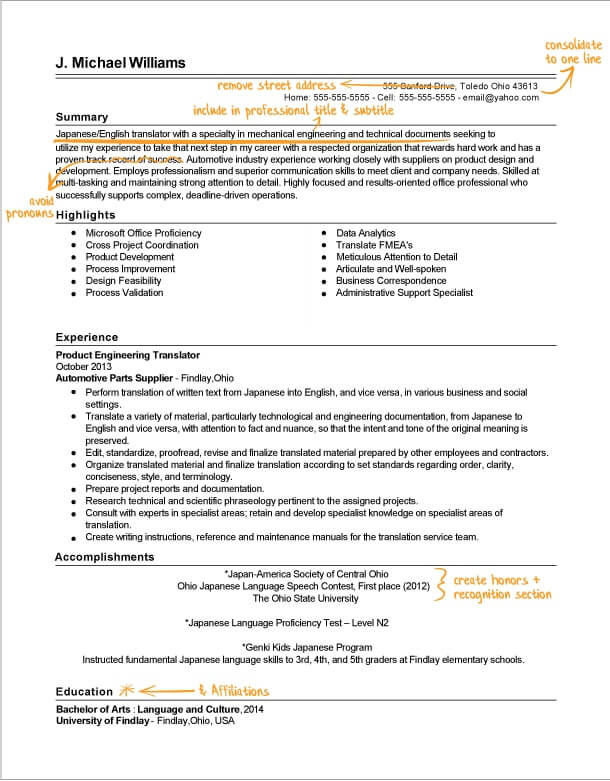 Mike's resume before Careerminds